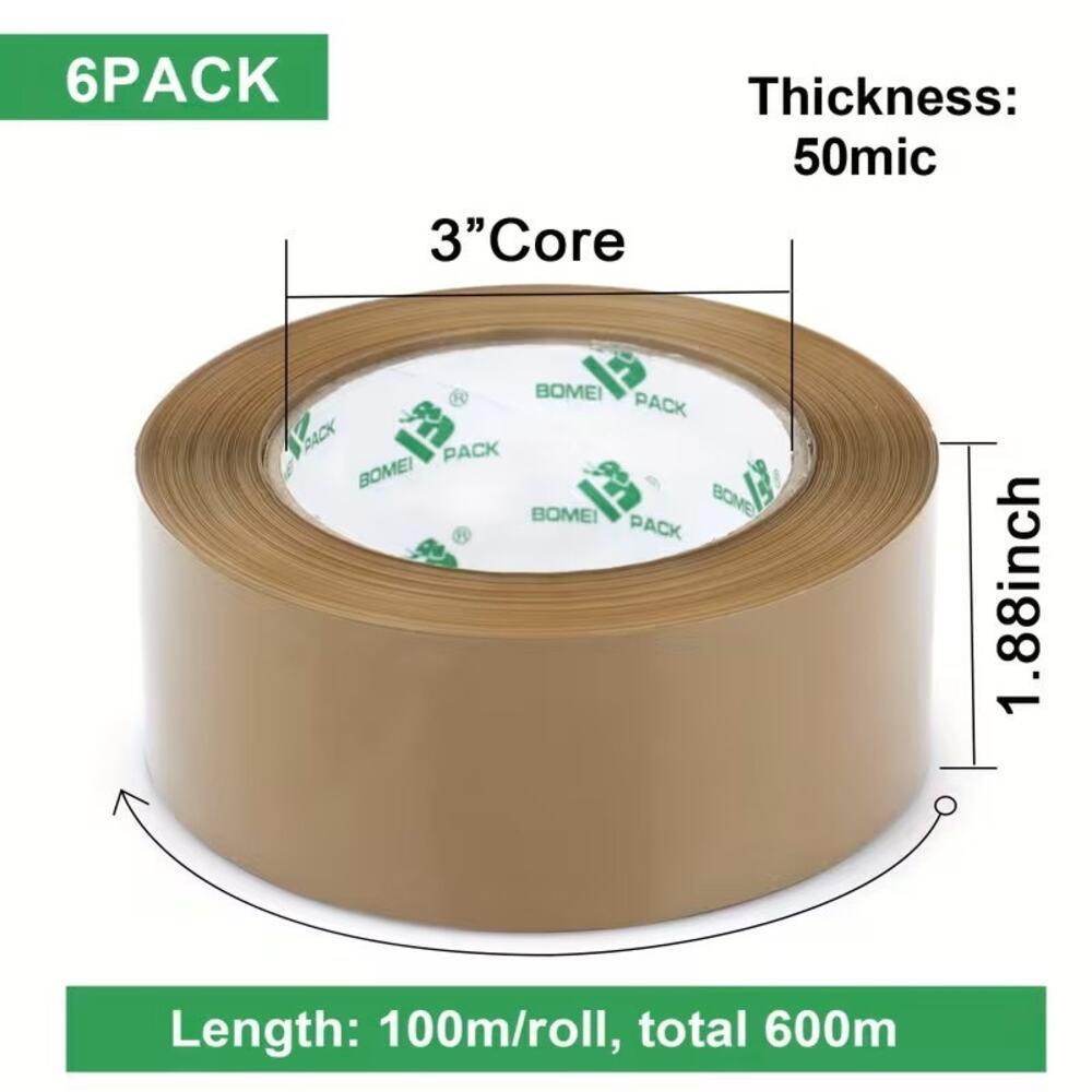 6 Rolls Heavy Duty Brown Packing Tape 1.88" x 110 Yards Shipping Moving 2 Mil - Picture 2 of 3